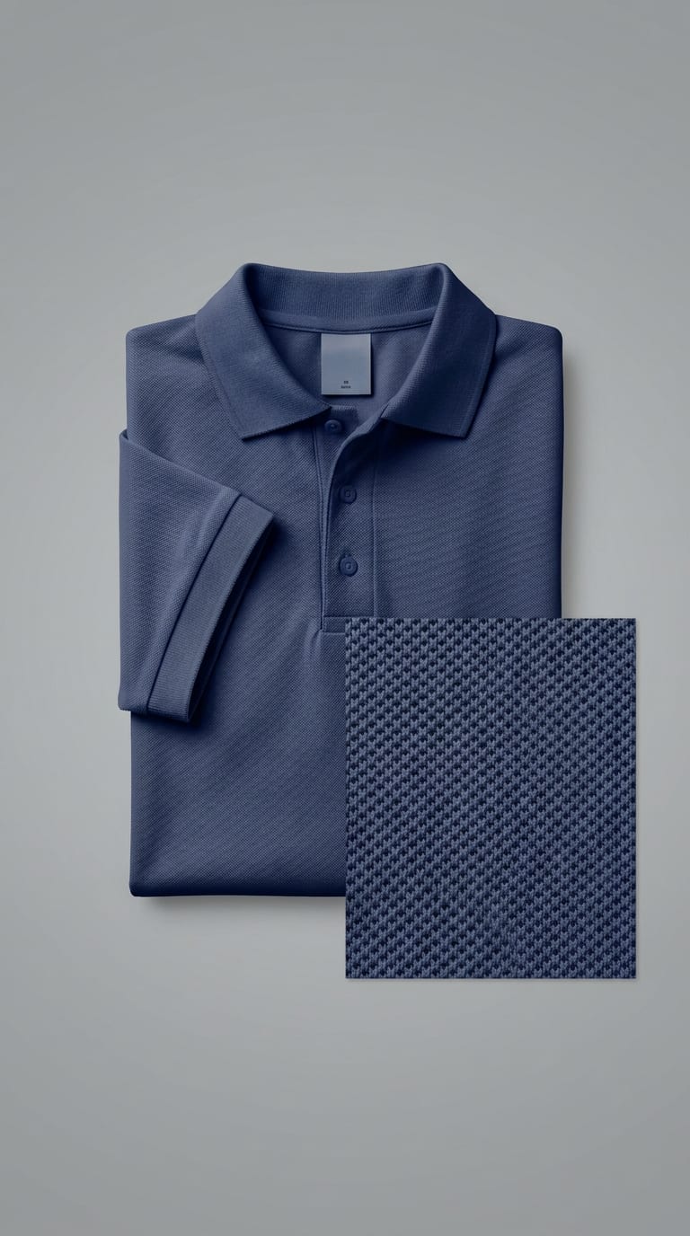 Polo Dry Fit 100% poliéster, textura técnica